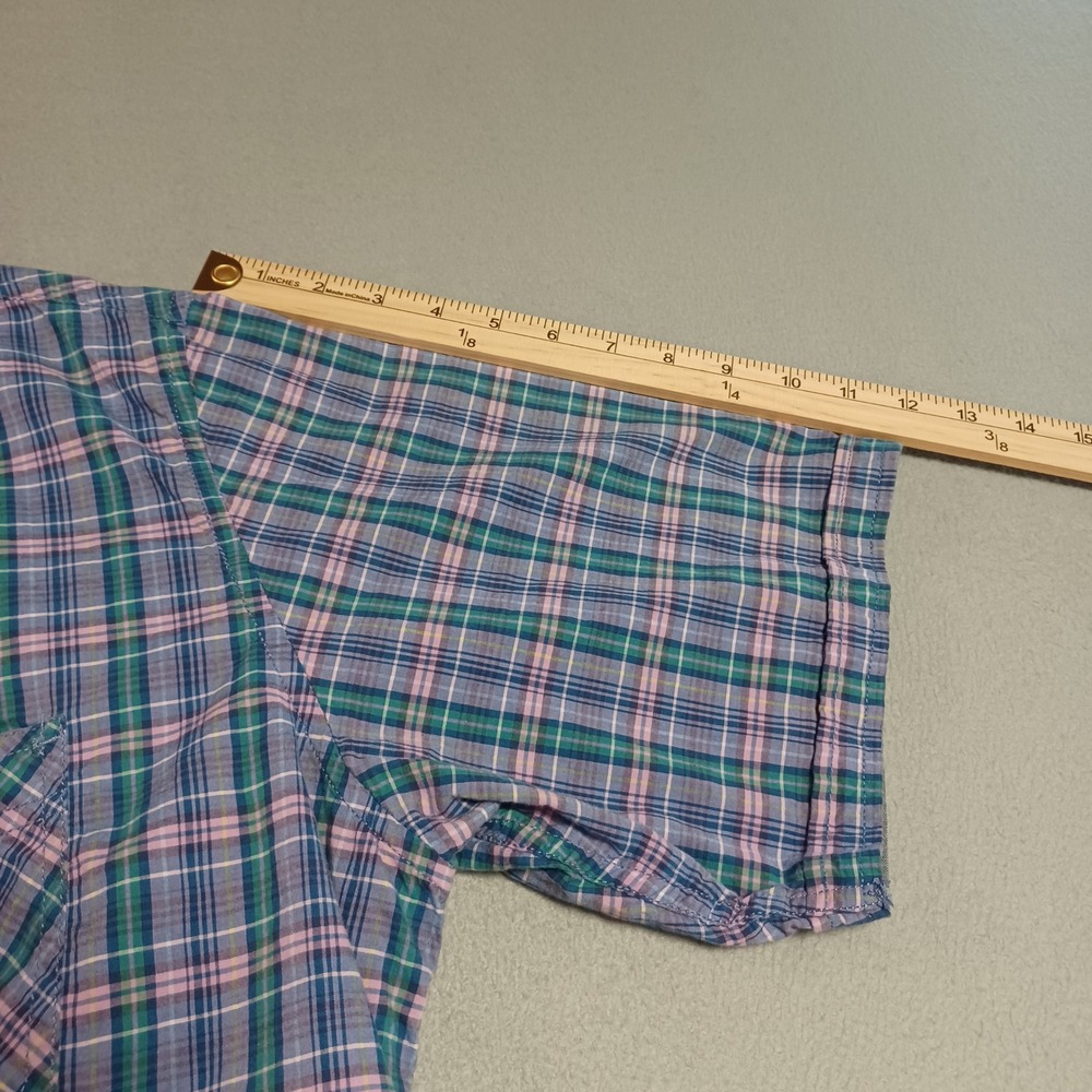 Weatherproof Shirt Mens XXL Blue Plaid Vintage Short Sleeve Button Down Pocket - Picture 6 of 13